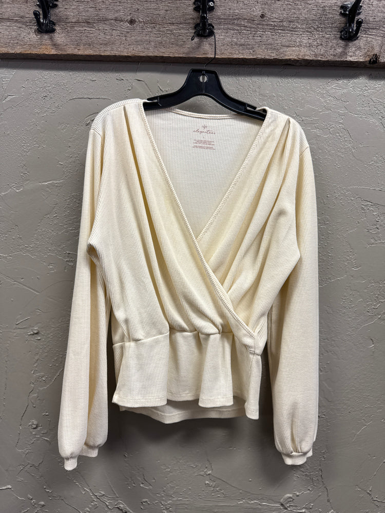 ELEGANTEES WAFFLE KNIT TOP