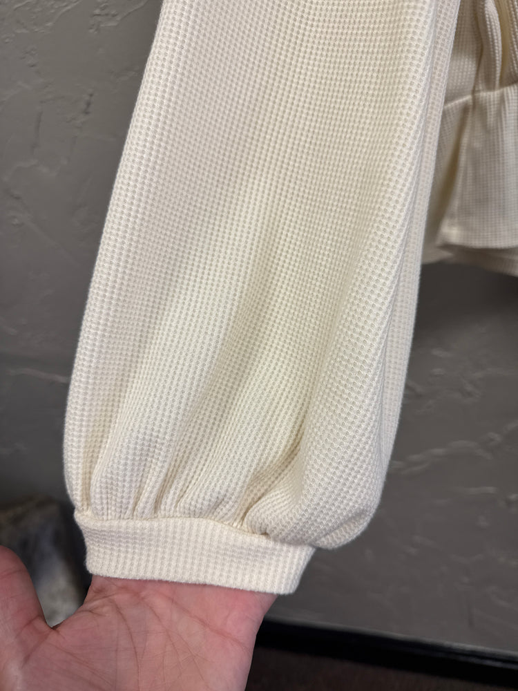 ELEGANTEES WAFFLE KNIT TOP