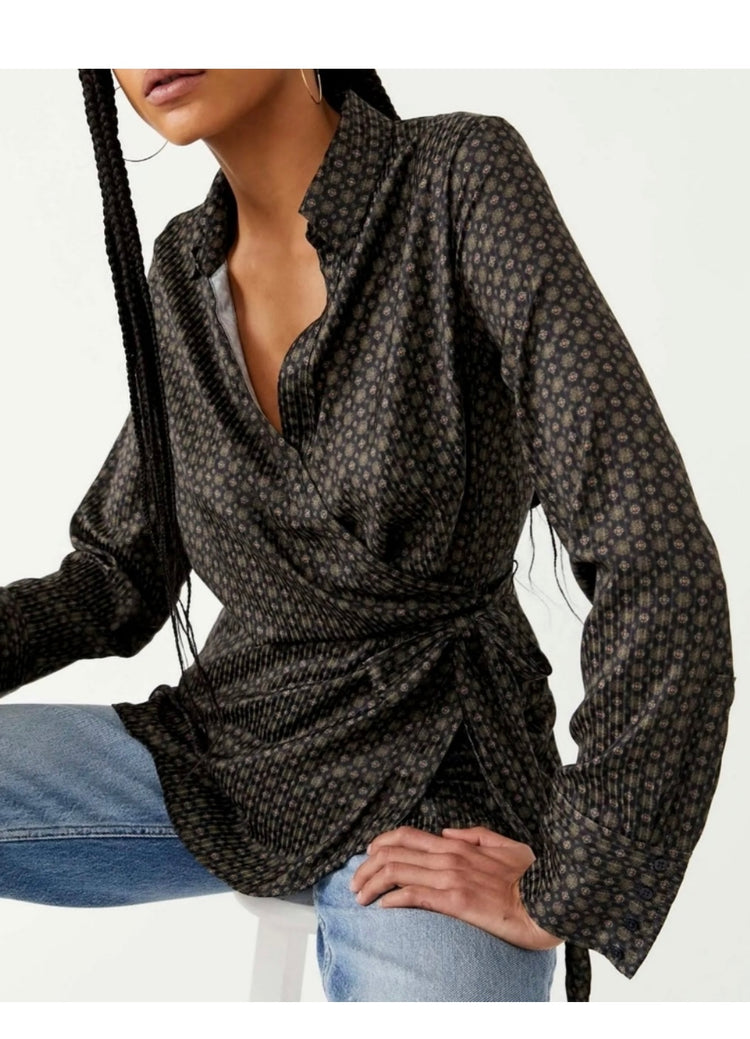 FREE PEOPLE WRAP TOP (org$98)