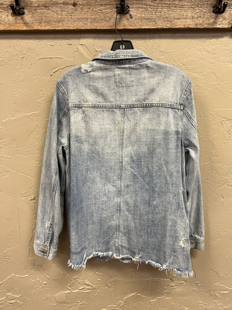 THREAD & SUPPLY DISTRESSED DENIM JACKET