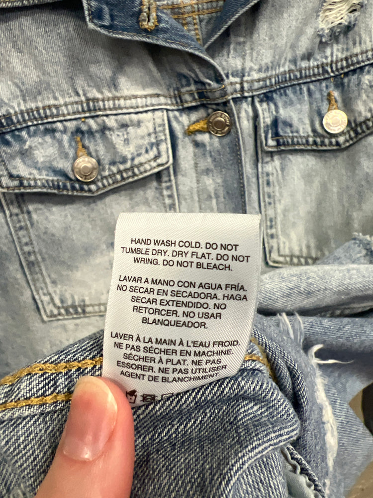 THREAD & SUPPLY DISTRESSED DENIM JACKET