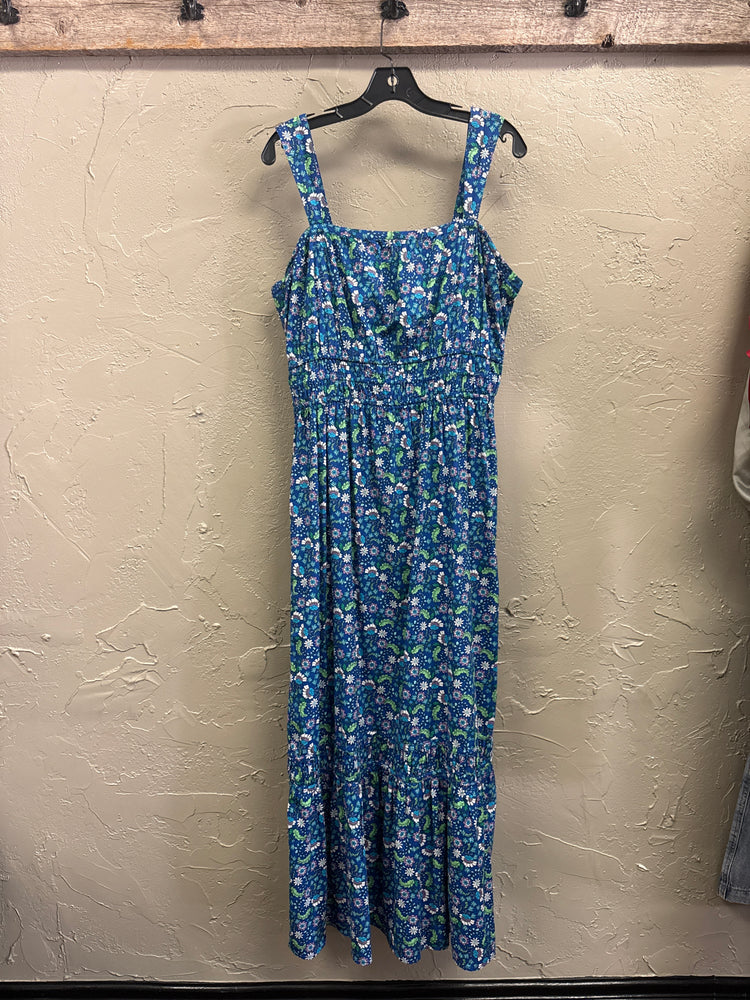 LOFT FLORAL FLOUNCE MAXI DRESS