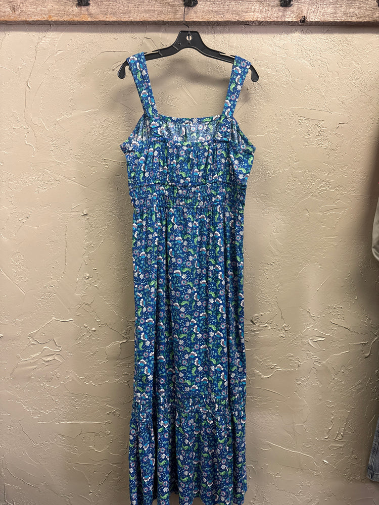 LOFT FLORAL FLOUNCE MAXI DRESS
