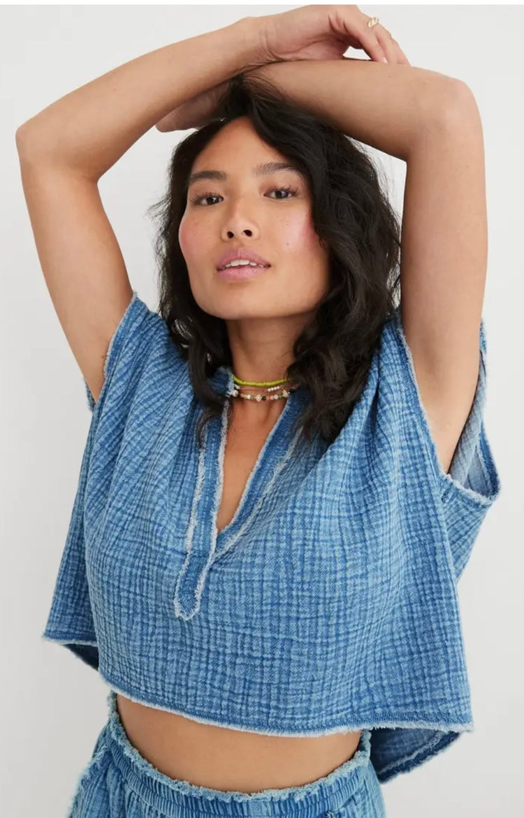 AERIE COTTON GAUZE CROP