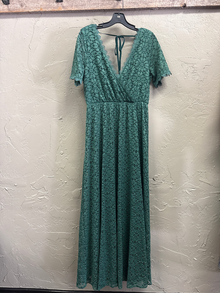 EMERALD GREEN LACE DRESS