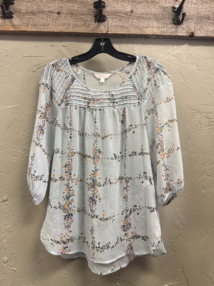 LC SHEER FLORAL BLOUSE