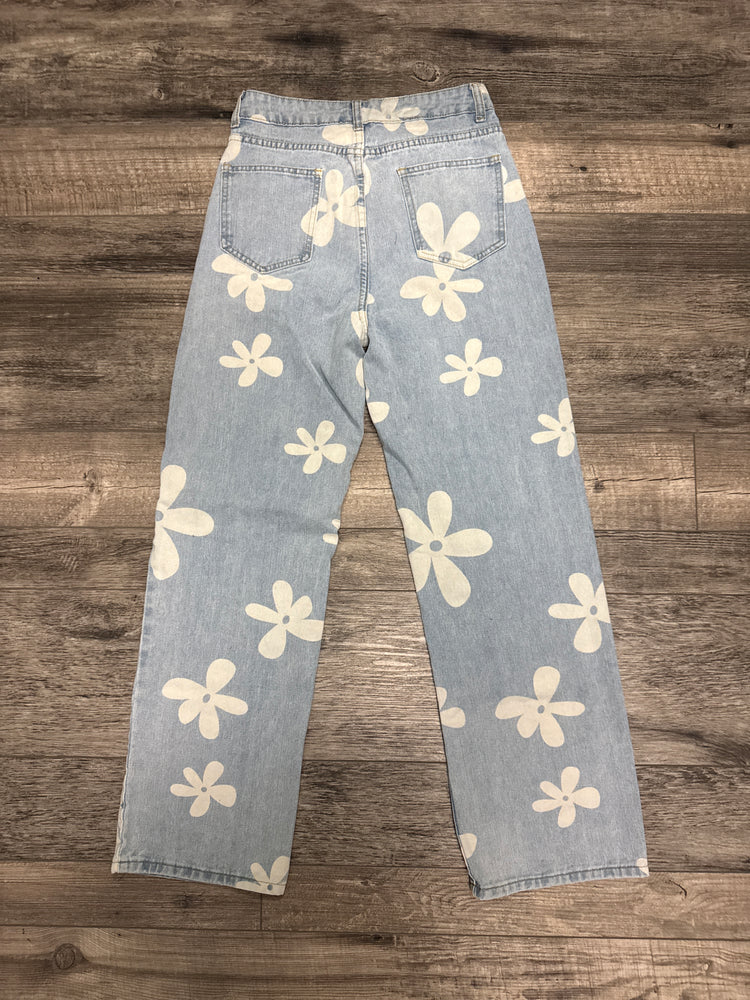 FLOWER PRINT MOM JEANS