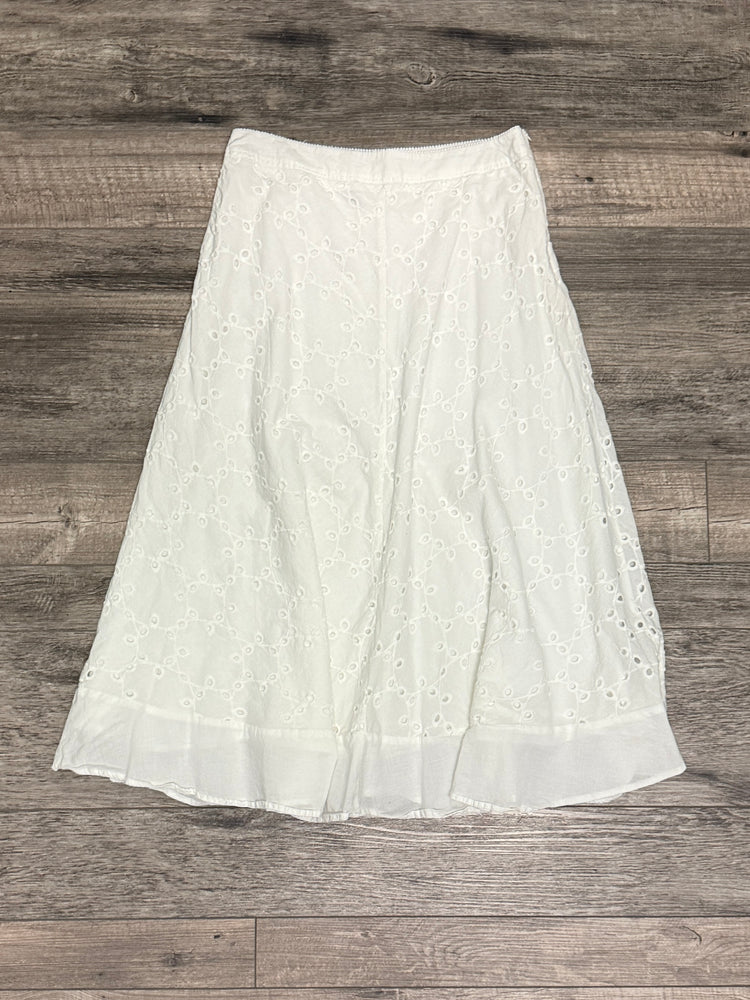 COMMENSE EYELET A-LINE MIDI SKIRT (org78)