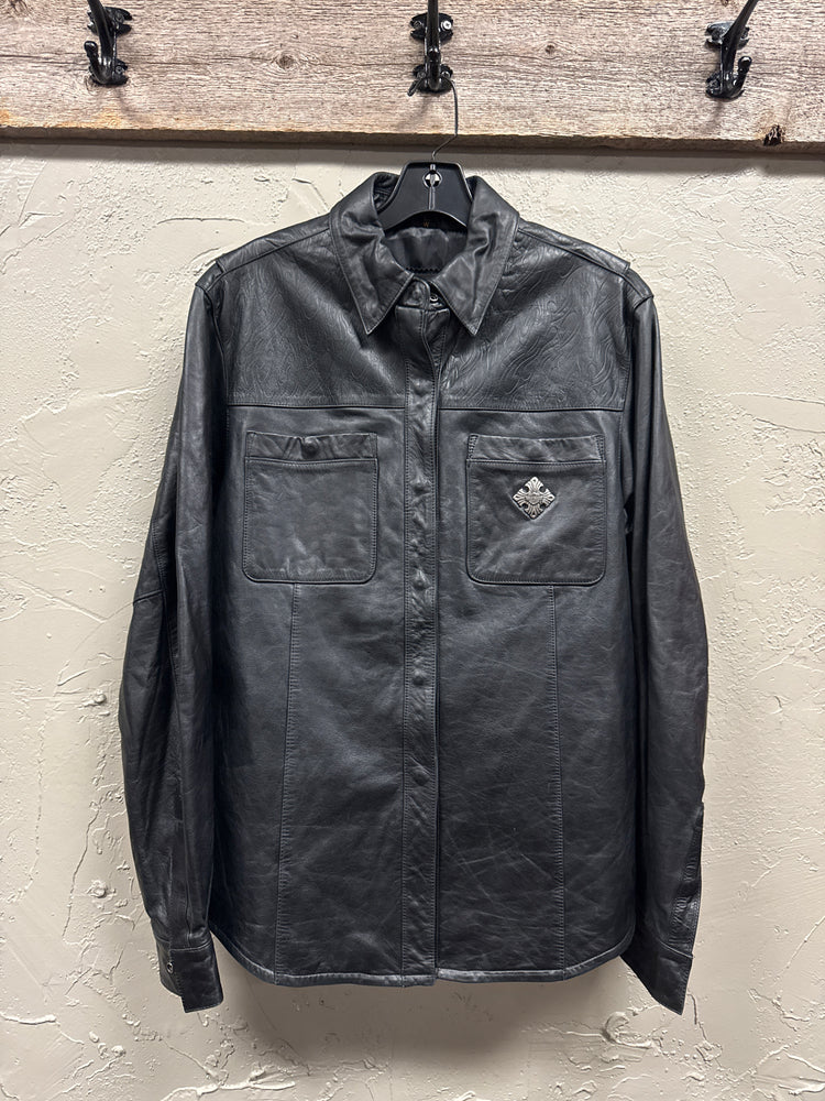 HD WOMEN’S GHOST FLAMES LEATHER JACKET