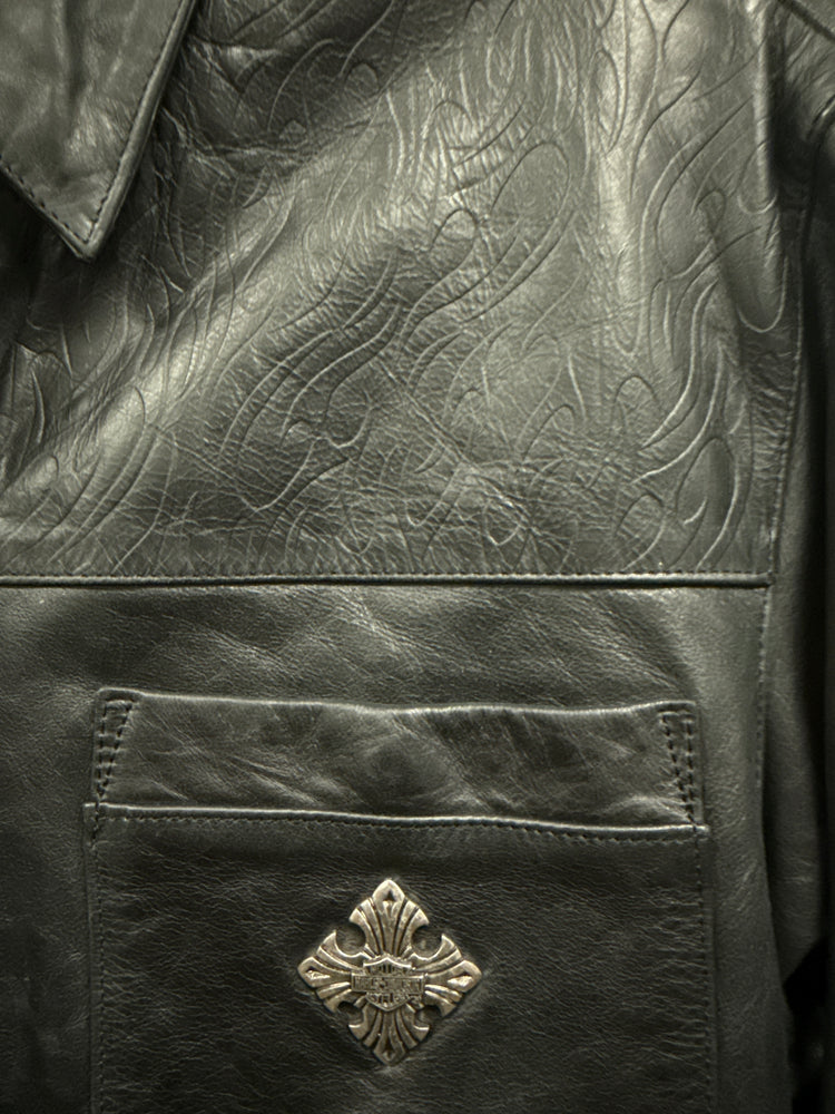 HD WOMEN’S GHOST FLAMES LEATHER JACKET