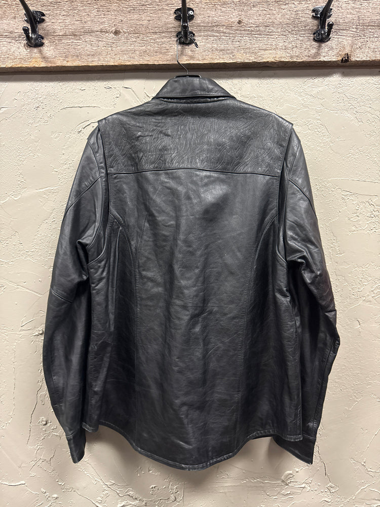 HD WOMEN’S GHOST FLAMES LEATHER JACKET