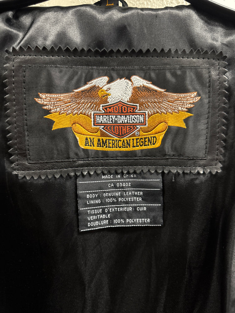 HD WOMEN’S GHOST FLAMES LEATHER JACKET