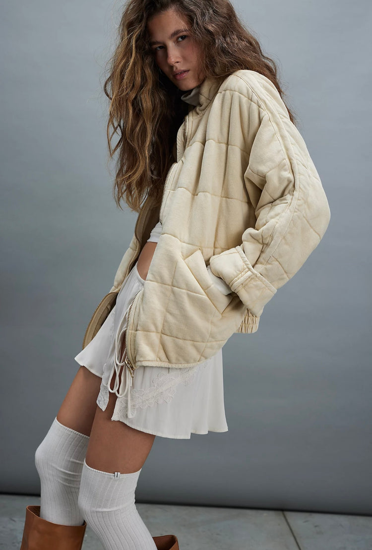 FP DOLMAN QUILTED KNIT JACKET (org$198)