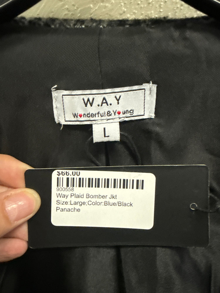 NWT WAY PLAID BOMBER JACKET (org$66)