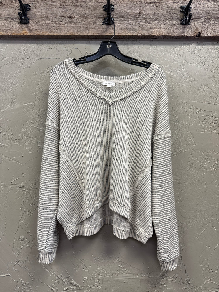 BLU PEPPER DROP SHOULDER V-NECK