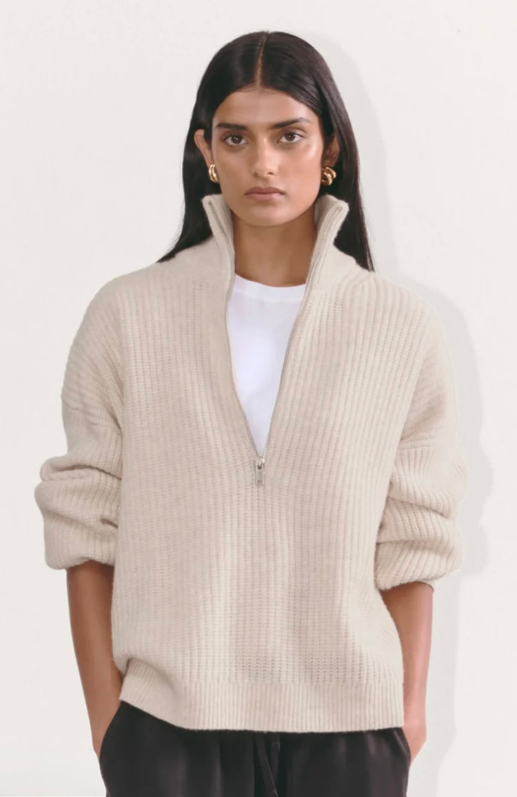 BECOOL QUARTER ZIP SWEATER