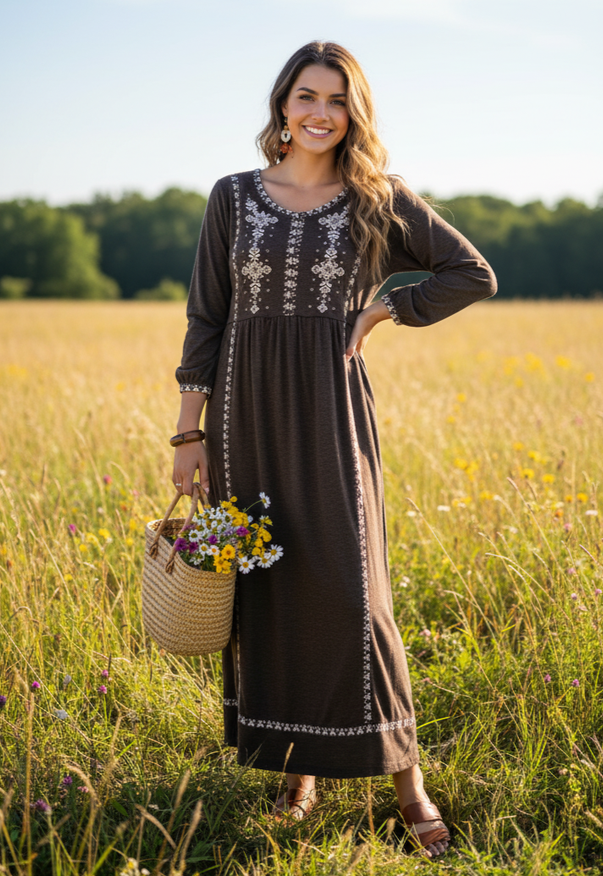 NWT SWEET MAGNOLIA EMBROIDERED YOKE DRESS