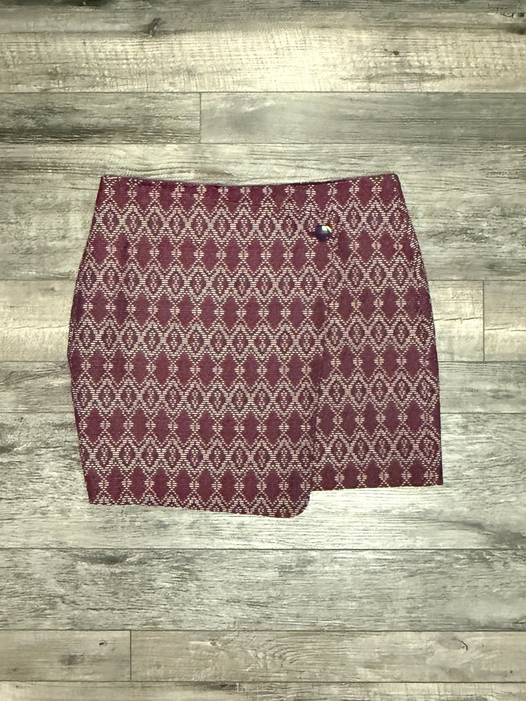 LOFT FAUX WRAP JACQUARD SKIRT