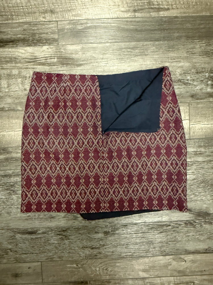 LOFT FAUX WRAP JACQUARD SKIRT