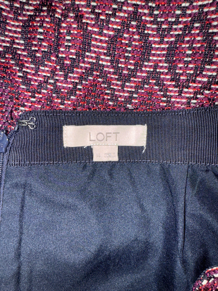 LOFT FAUX WRAP JACQUARD SKIRT