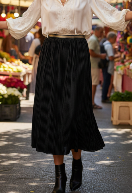 NWT MYSTREE VELVET MIDI SKIRT