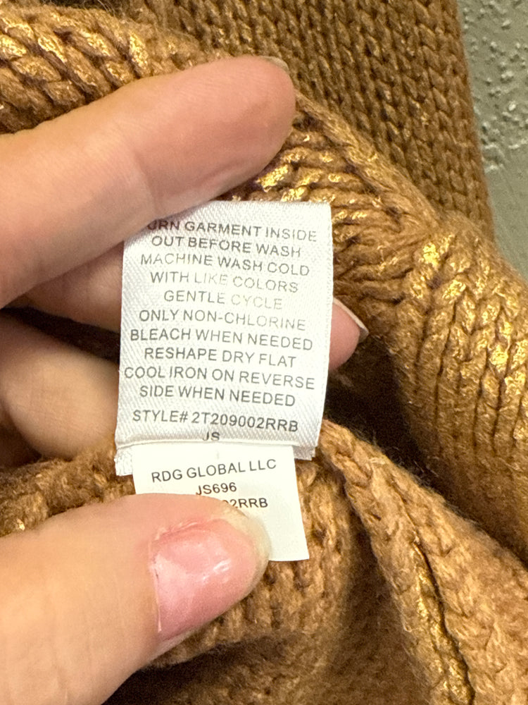 RACHEL ROY METALLIC KNIT SWEATER