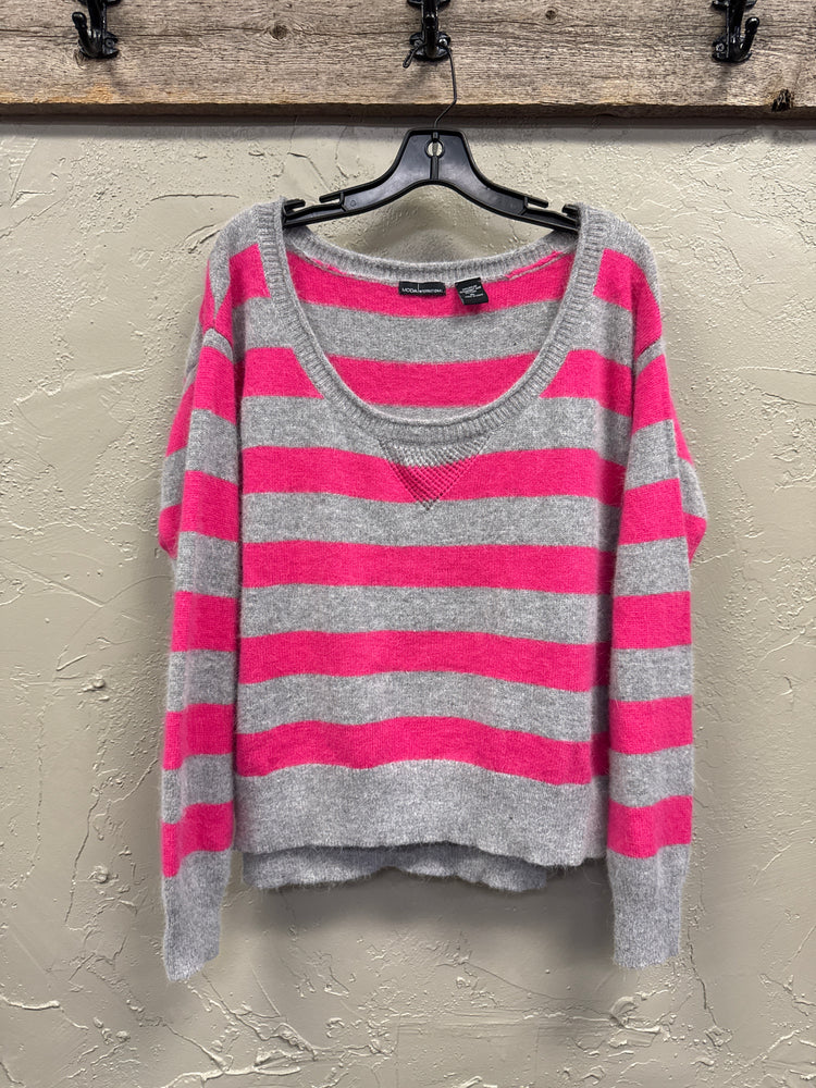 MODA STRIPED ANGORA SWEATER
