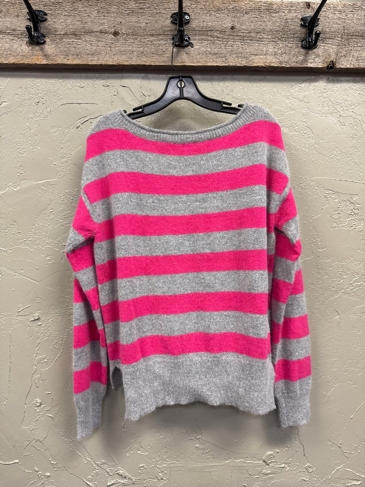 MODA STRIPED ANGORA SWEATER