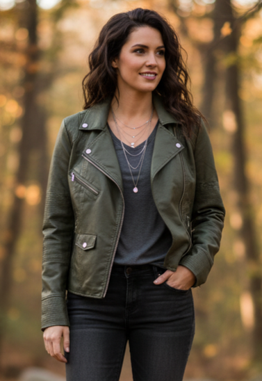 NWOT KATE & MALLORY VEGAN LEATHER MOTO