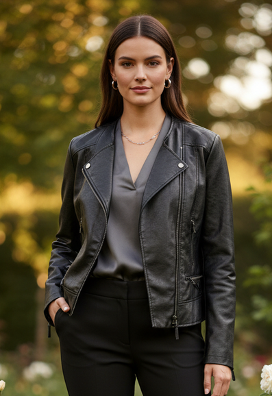 NWOT PAMELA McCOY VEGAN LEATHER MOTO