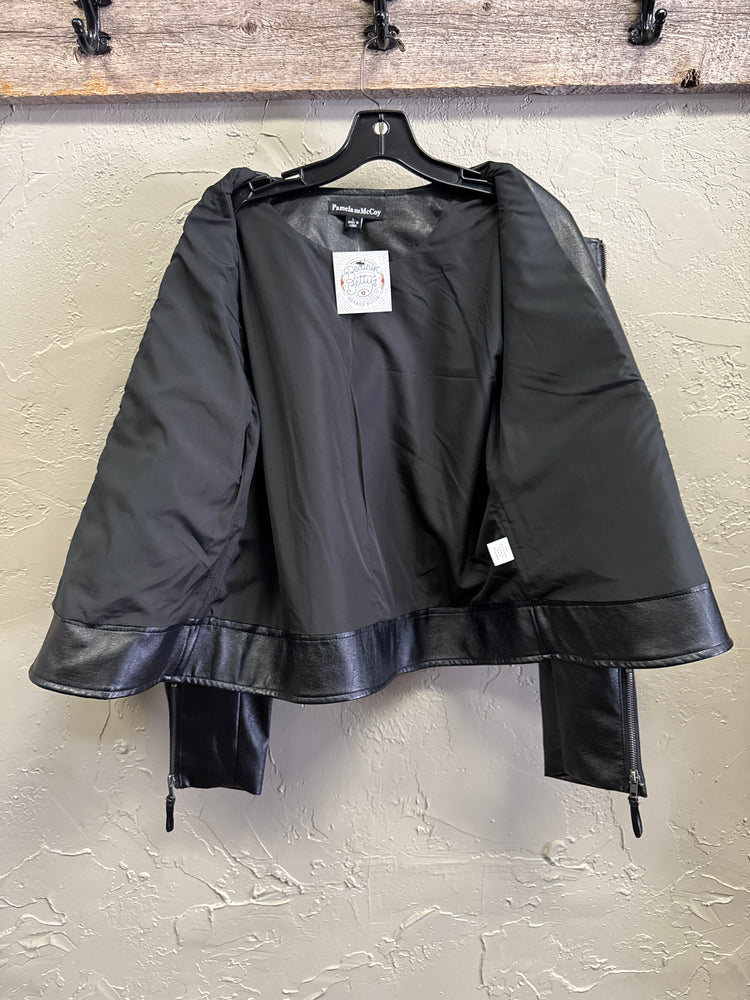 NWOT PAMELA McCOY VEGAN LEATHER MOTO