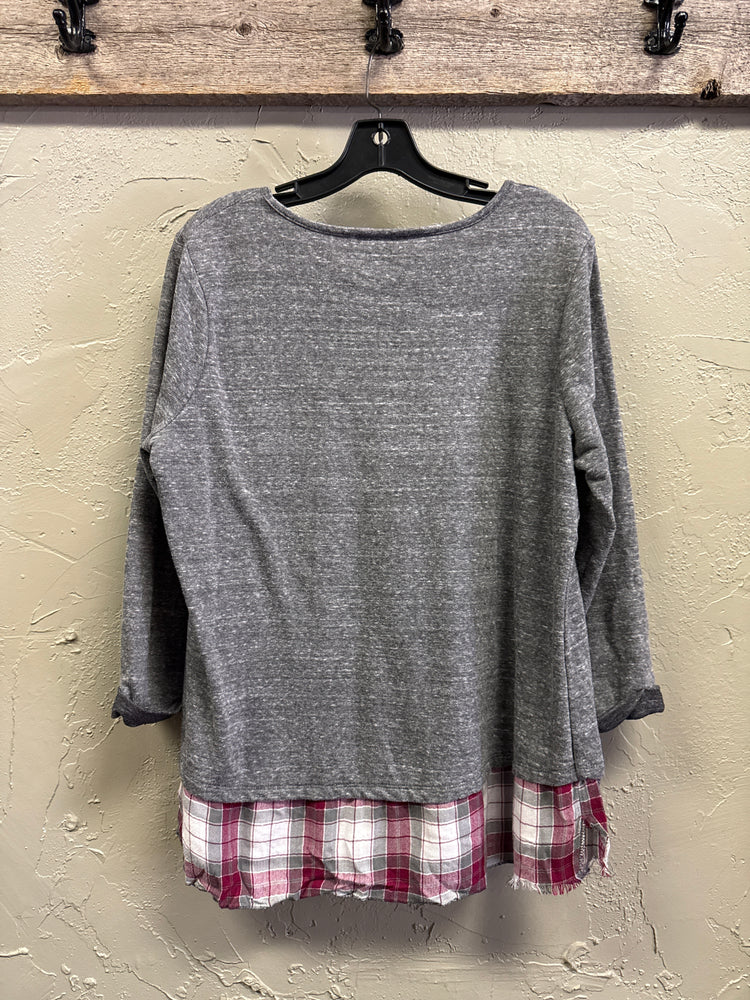 KIM ROGERS FLANNEL HEM TOP