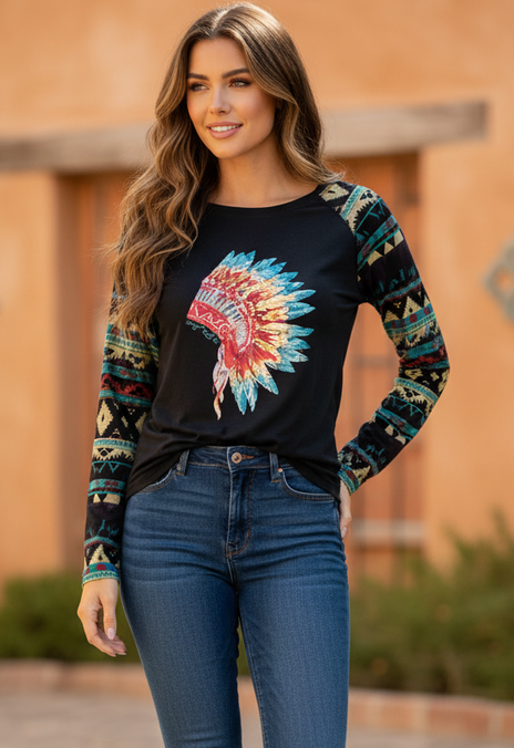 NWT COWGIRL TUFF CO HEADDRESS SHIRT (org$50)