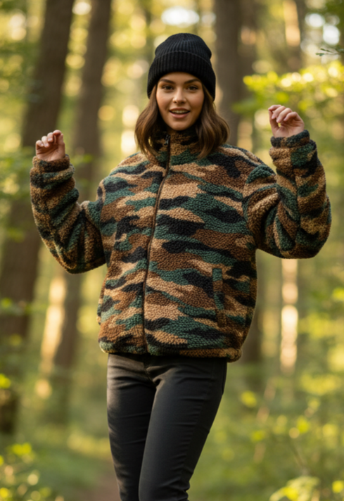 NWT H&M CROP FLEECE FULL ZIP (org$30)