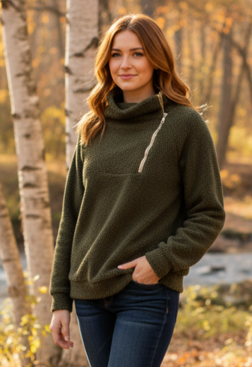 NWOT NECK ZIP PULLOVER