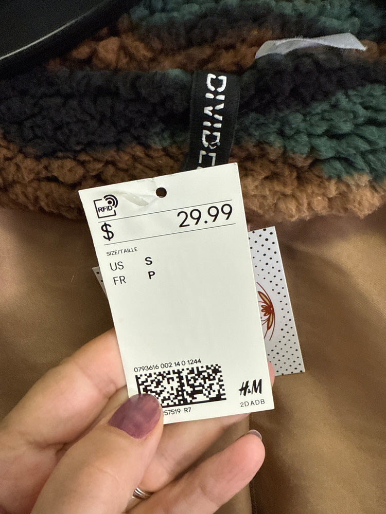 NWT H&M CROP FLEECE FULL ZIP (org$30)