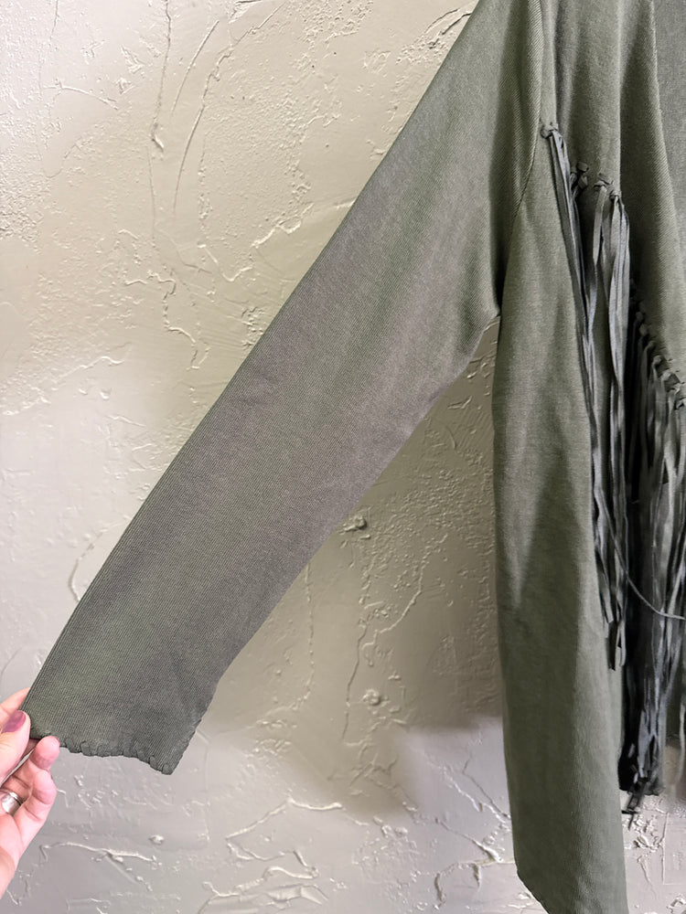 NWOT KATE & MALLORY FRINGE OPEN CARDIGAN