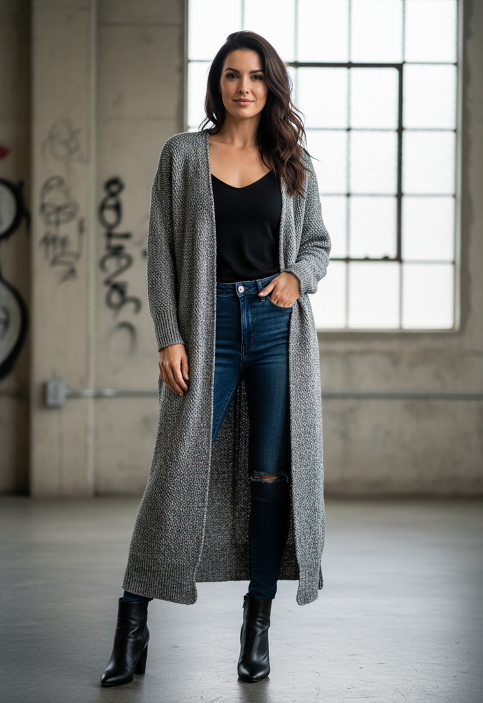LONG OPEN CARDIGAN