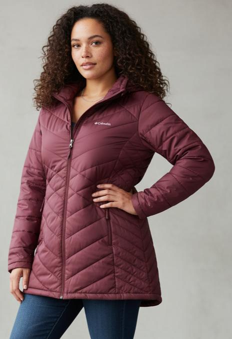 COLUMBIA HOODED PUFFER (org$160)