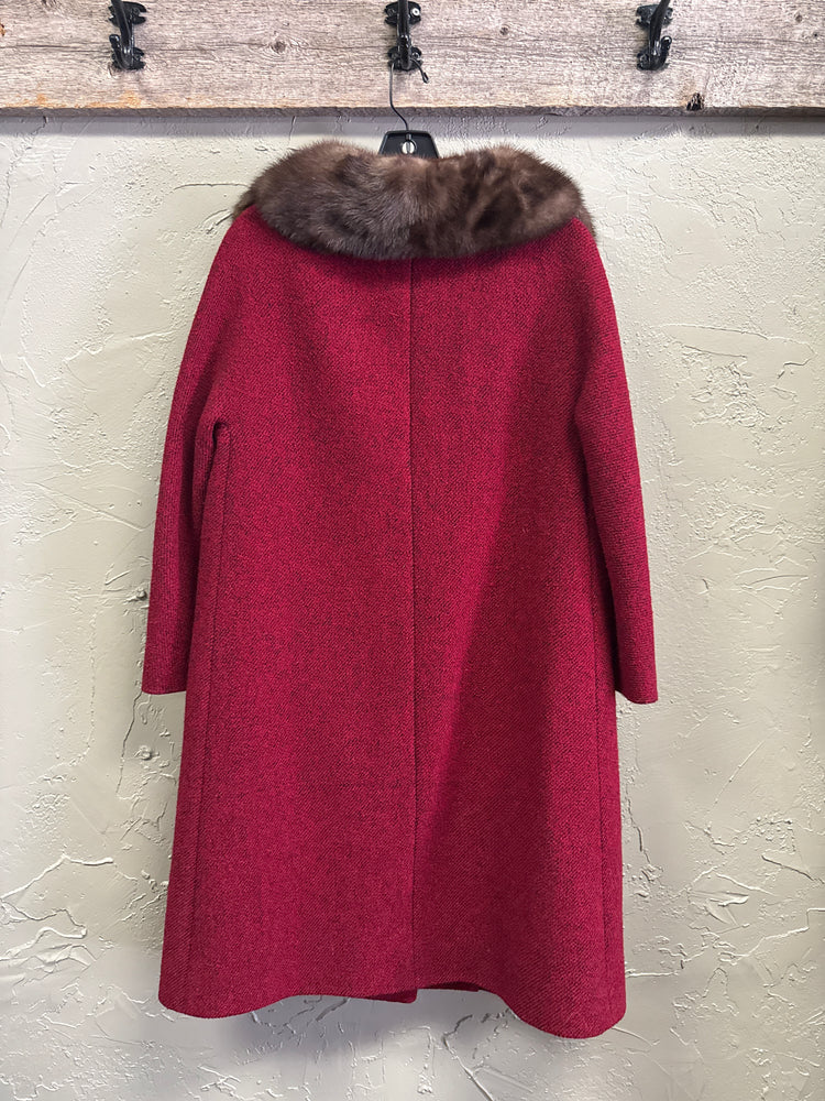 VTG FUR COLLAR CAR COAT