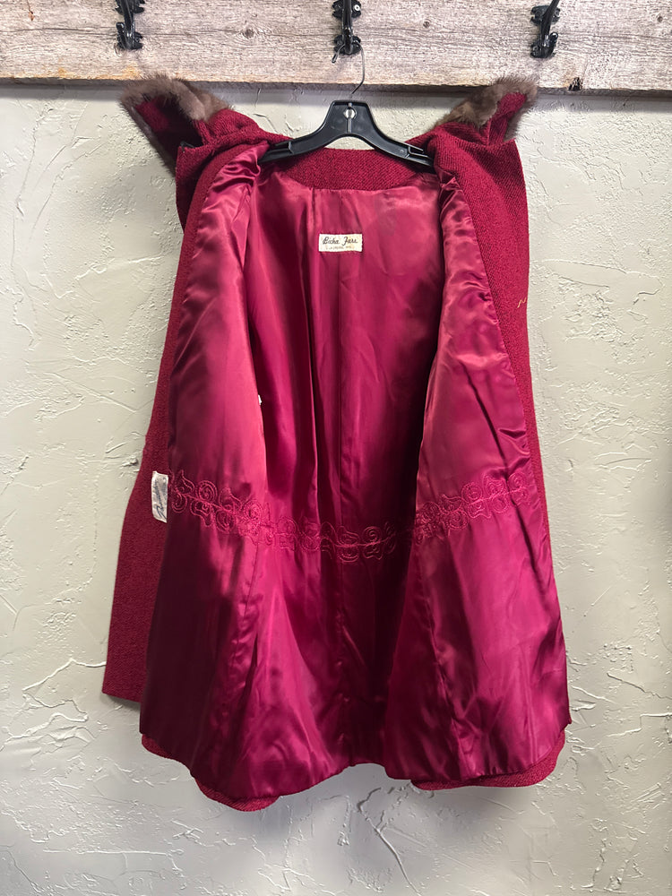 VTG FUR COLLAR CAR COAT