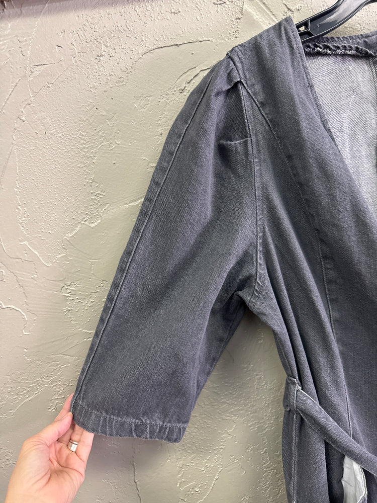 NWOT GRAY DENIM WRAP DRESS
