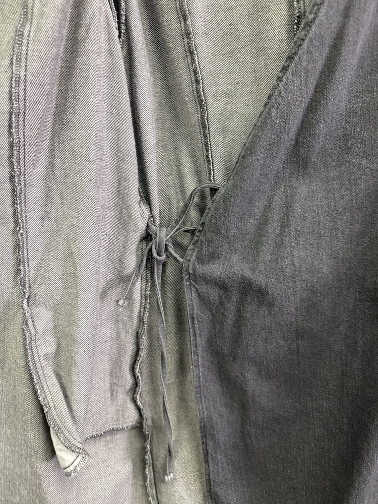 NWOT GRAY DENIM WRAP DRESS