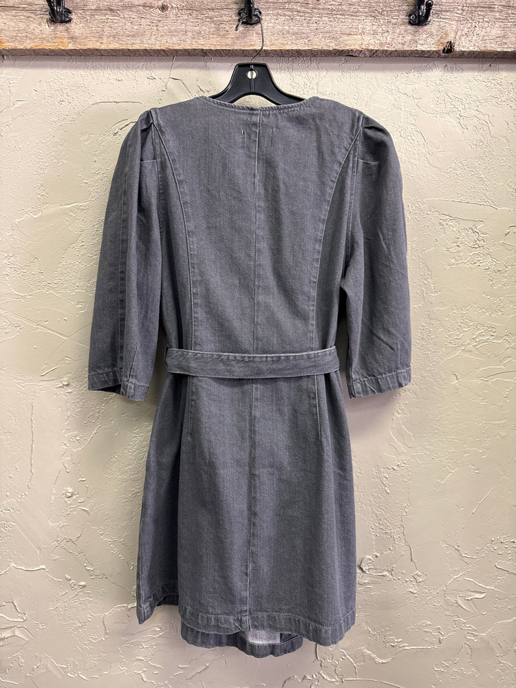 NWOT GRAY DENIM WRAP DRESS
