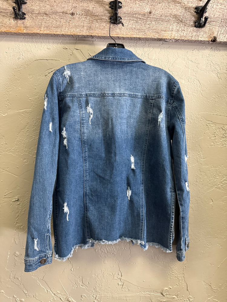 NWOT INDIGO THREAD DENIM JACKET