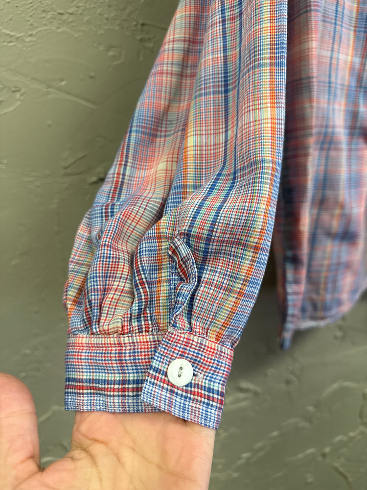 VTG JANE TISE PLAID BLOUSE