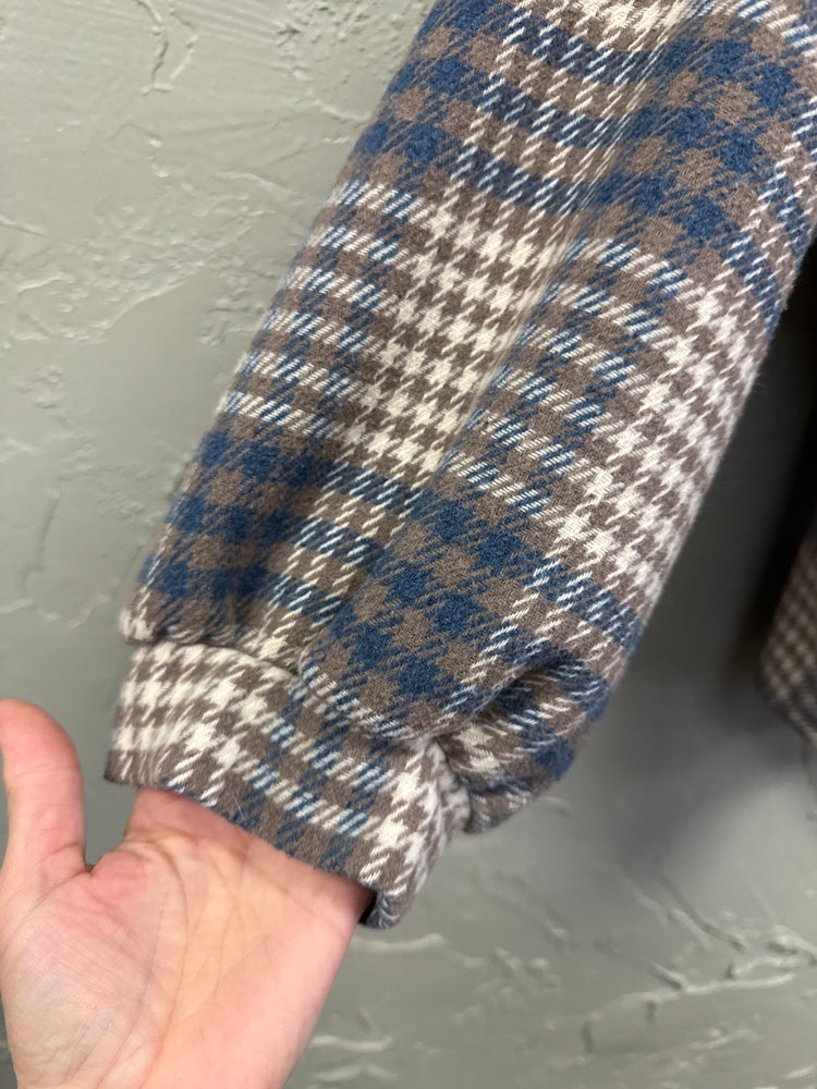 FUZZY LINED PLAID SHACKET