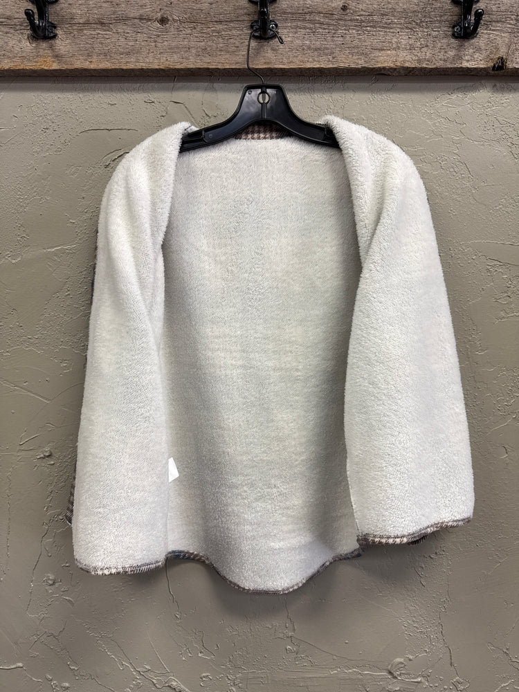 FUZZY LINED PLAID SHACKET