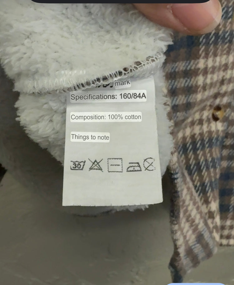 FUZZY LINED PLAID SHACKET