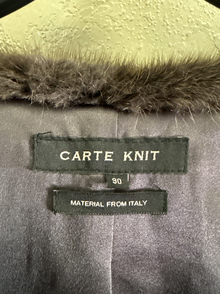 CARTE KNIT FUR HOODED VEST